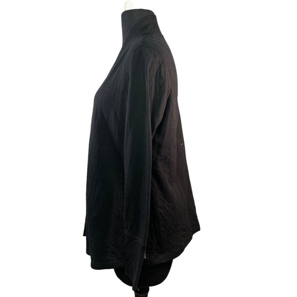 Eddie Bauer Womens Open Front Cardigan Black Size Small Soft Knit Long Sleeve - Picture 6 of 7